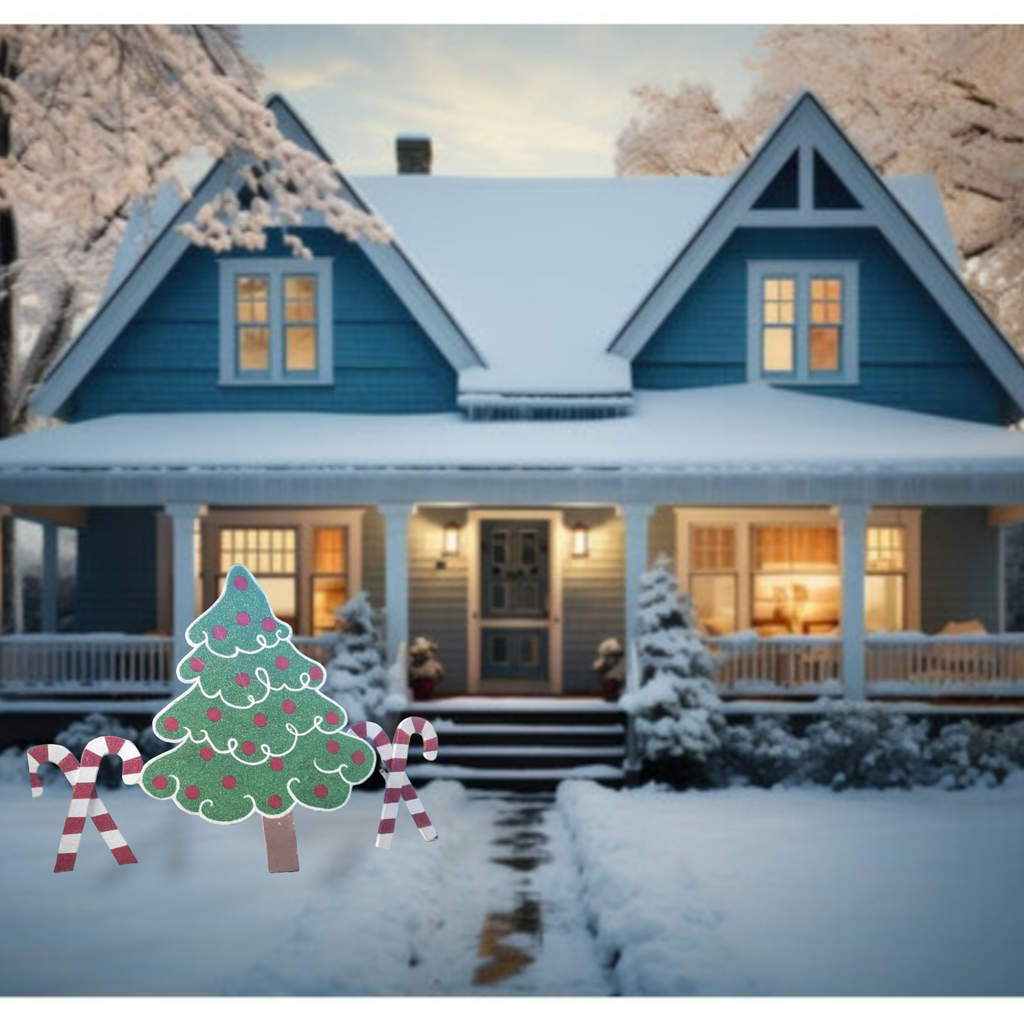 Large Glitter Christmas Candycanes- All Weather- Multidirectional