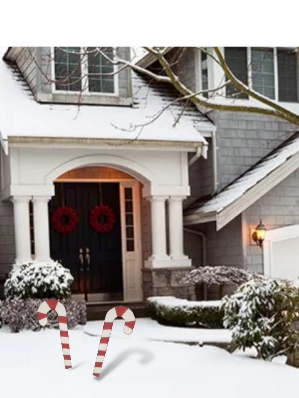 Large Glitter Christmas Candycanes- All Weather- Multidirectional