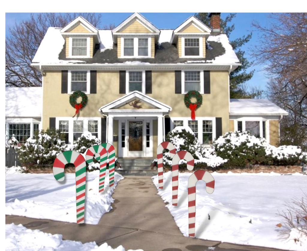 Large Glitter Christmas Candycanes- All Weather- Multidirectional