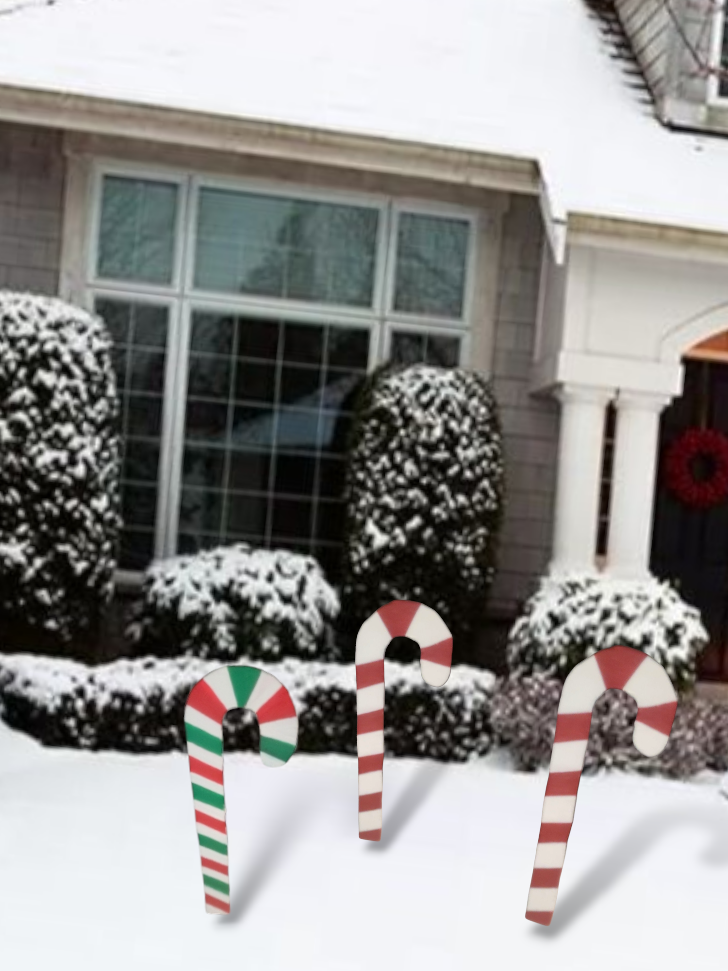 Large Glitter Christmas Candycanes- All Weather- Multidirectional