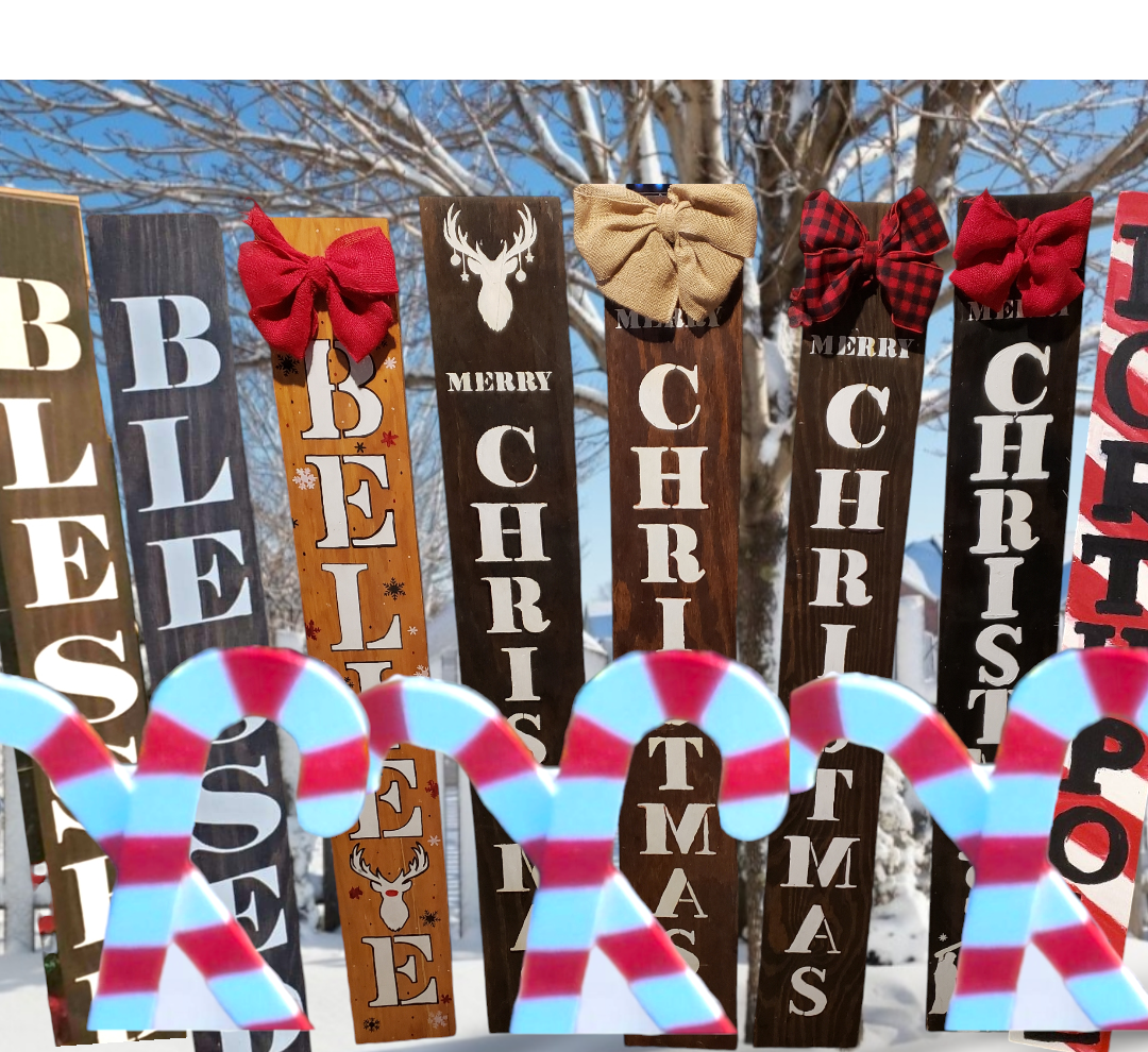 Large Glitter Christmas Candycanes- All Weather- Multidirectional