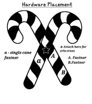 Pair of Candy cane wooden yard christmas decorations