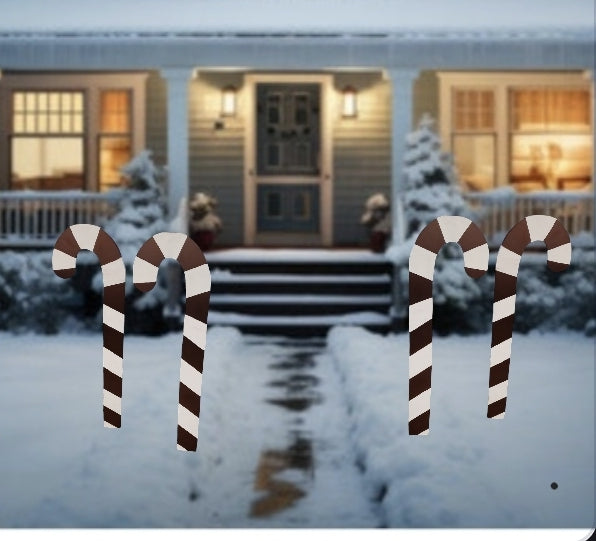 Xlarge Yard Candy Cane Wooden Christmas Candy cane Decoration -Hardware and post included ( easy setup)