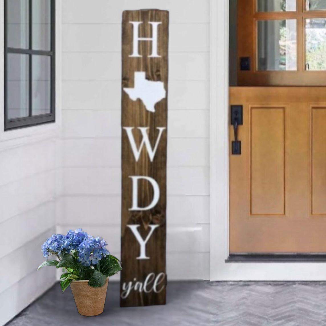 48 " Heavy Duty Texas "HOWDY YALL" Porch sign with Solid Texas Emblem  - Weatherproof- Very Heavy- well-made- sealed -
