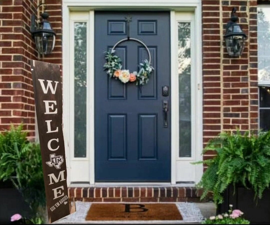 48" TEXAS A&M Porch sign with White Emblem  - Weatherproof