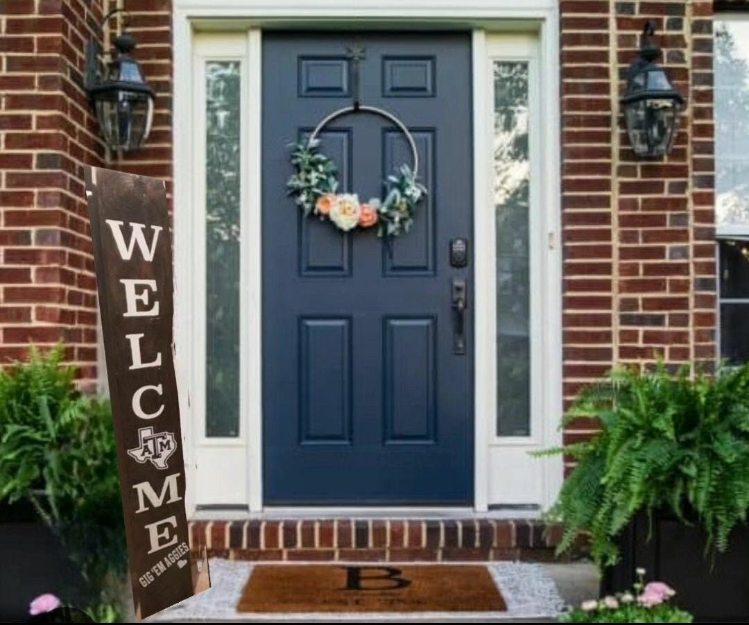 48" TEXAS A&M Porch sign with White Emblem  - Weatherproof