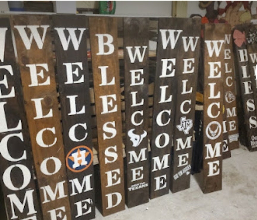 TEXAS A&M Porch sign with White Emblem  - Weatherproof