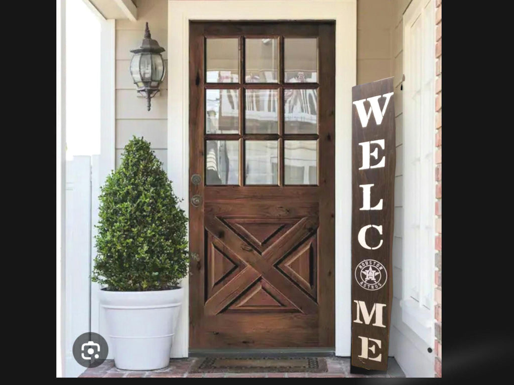 60 " Heavy Duty Houston Astros  Porch sign with Solid White Texas Emblem  - Weatherproof- Very Heavy- well-made- sealed