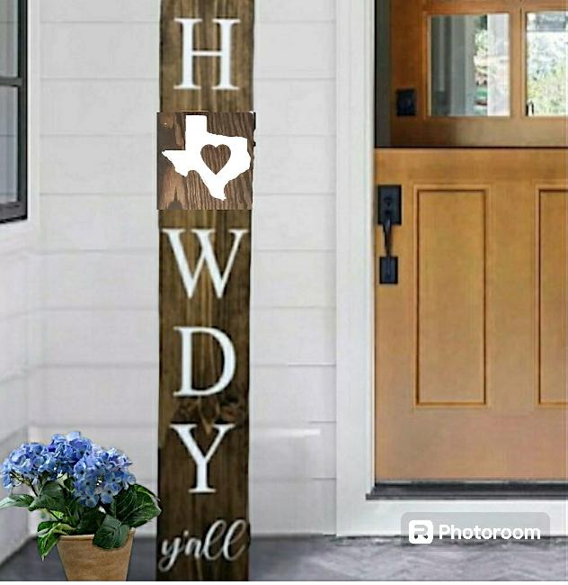 Howdy Texas Porch Sign: Rustic Wooden Welcome Decor
