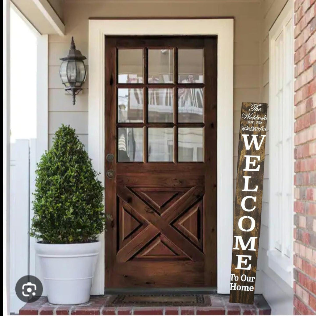 Last Name Family Name and Established Date Leaner Porch Sign - Weatherproofed Heavy- Rustic- Quality - Multiple Finishes