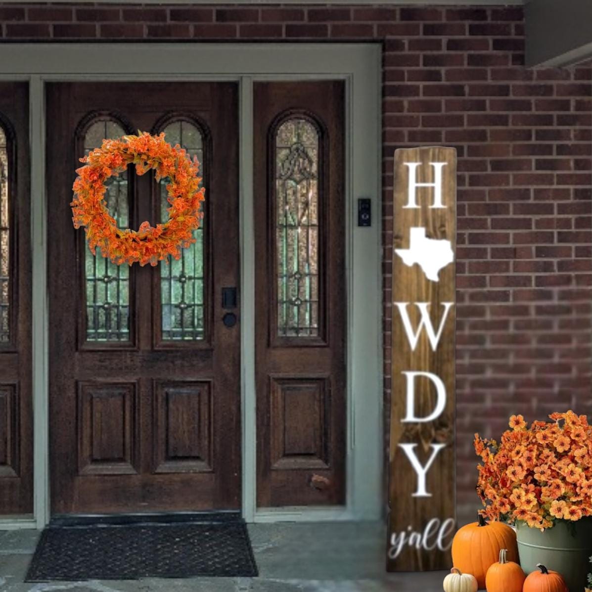 48 " Heavy Duty Texas "HOWDY YALL" Porch sign with Solid Texas Emblem  - Weatherproof- Very Heavy- well-made- sealed -