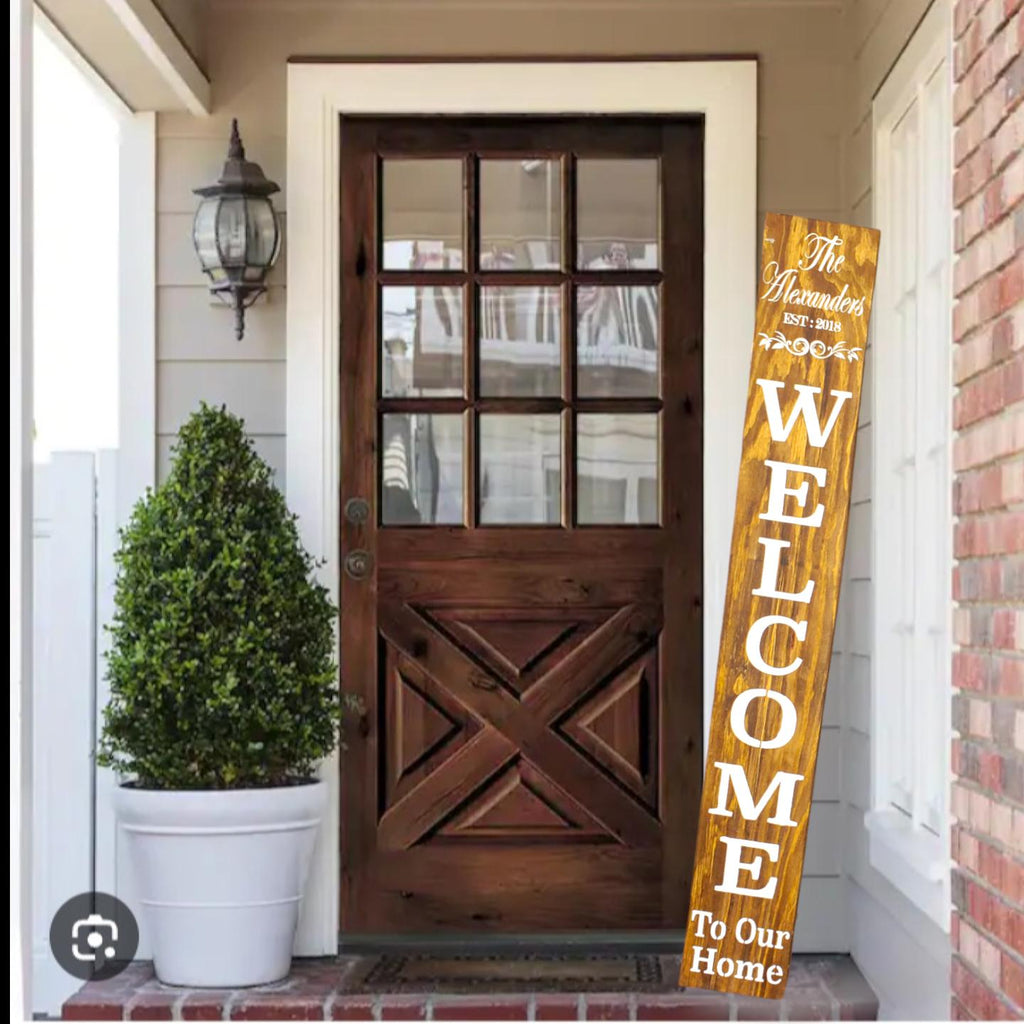 Personalized Family Name Welcome Porch Sign - Established Date