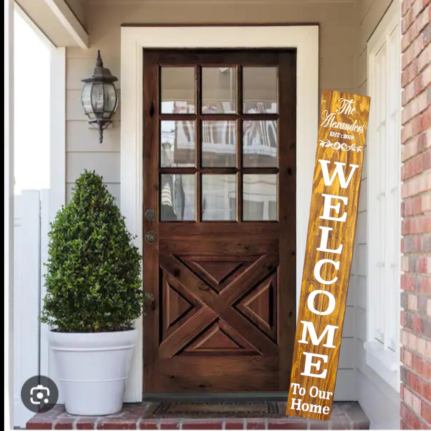 Personalized Family Name Welcome Porch Sign - Established Date