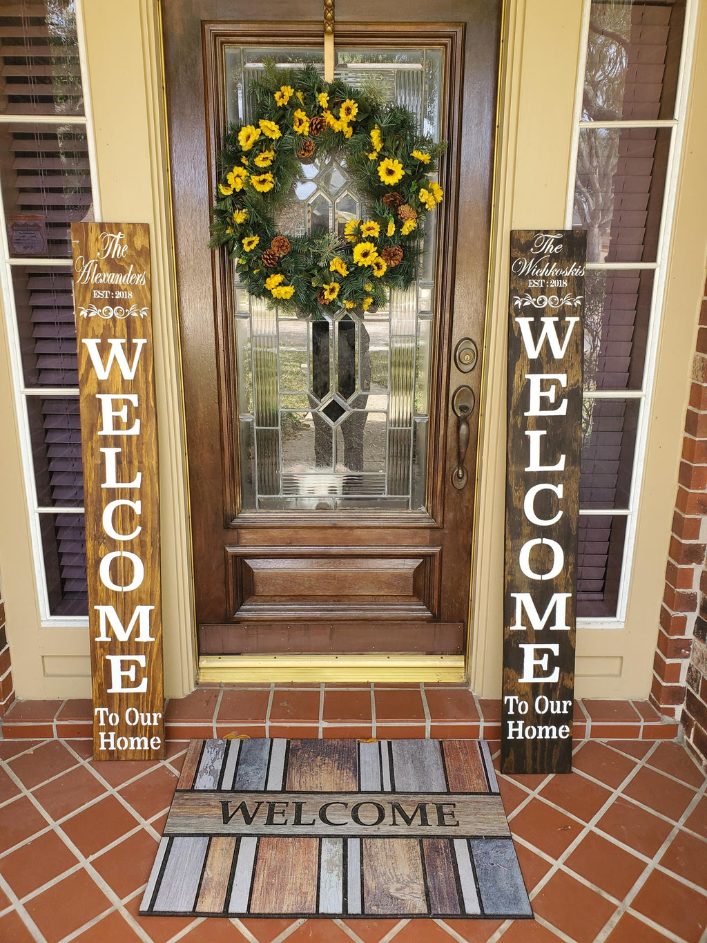 Personalized Family Name Welcome Porch Sign - Established Date