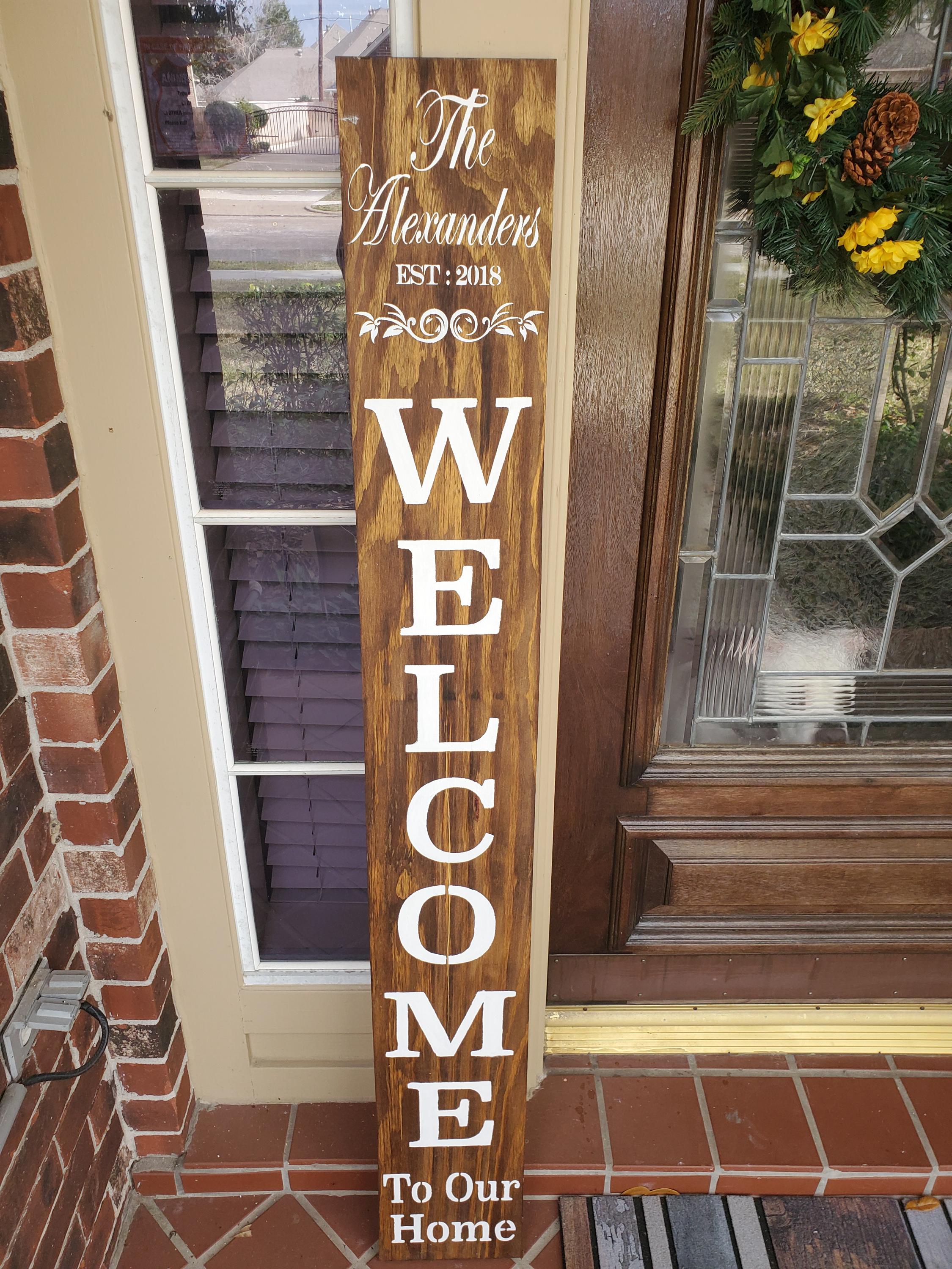 Personalized Family Name Welcome Porch Sign - Established Date