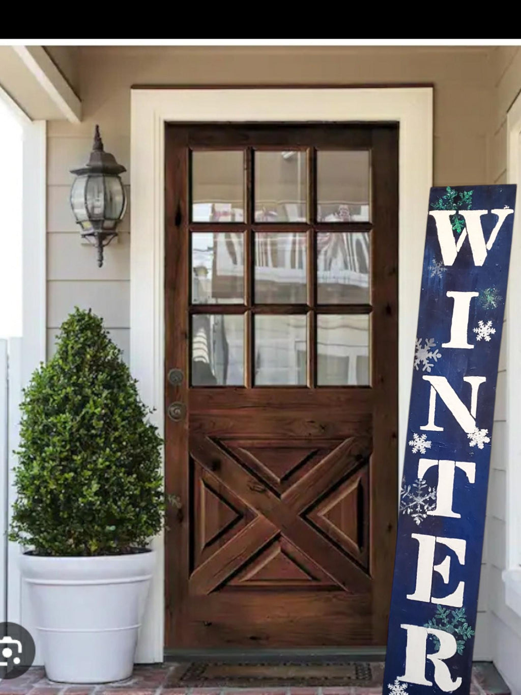 BLUE SNOWFLAKE WINTER Candycane  Christmas  Leaner Porch Sign - Weatherproofed Heavy- Rustic- Quality