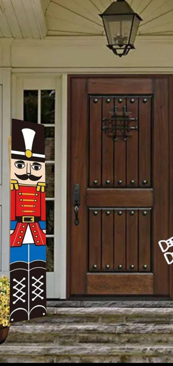 Nutcracker Christmas  Leaner Porch Sign - Weatherproofed Heavy- Rustic- Quality