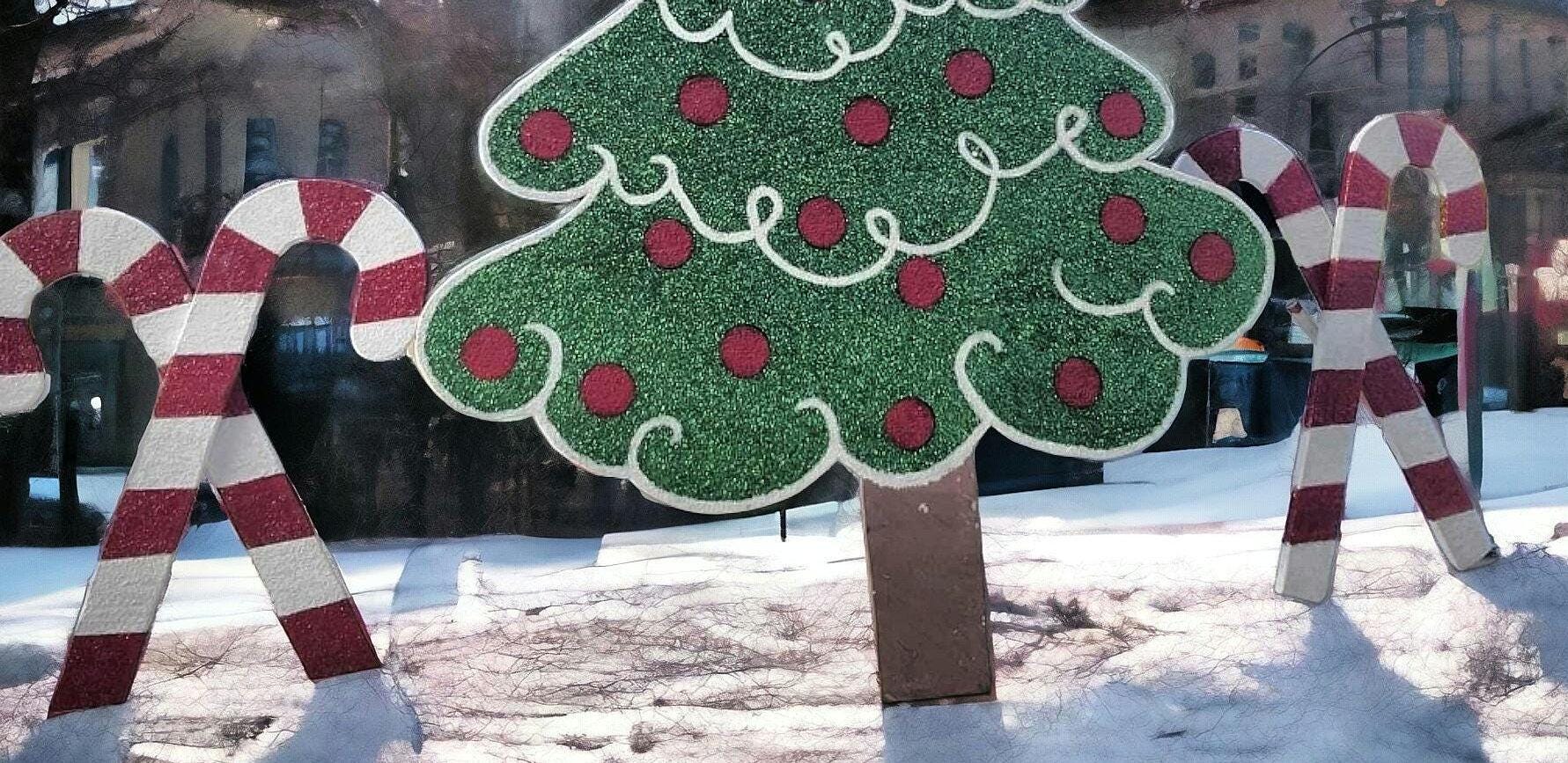 Large Multidirectional  Dipped Candy Cane- Indoor/Outdoor - Duel Sided - Sealed - Perfect for Holiday Season