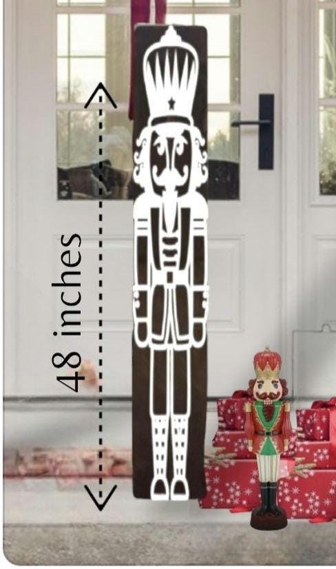 Christmas Nutcracker Front Porch Leaner Sign weatherproofed heavy Rustic  house warming