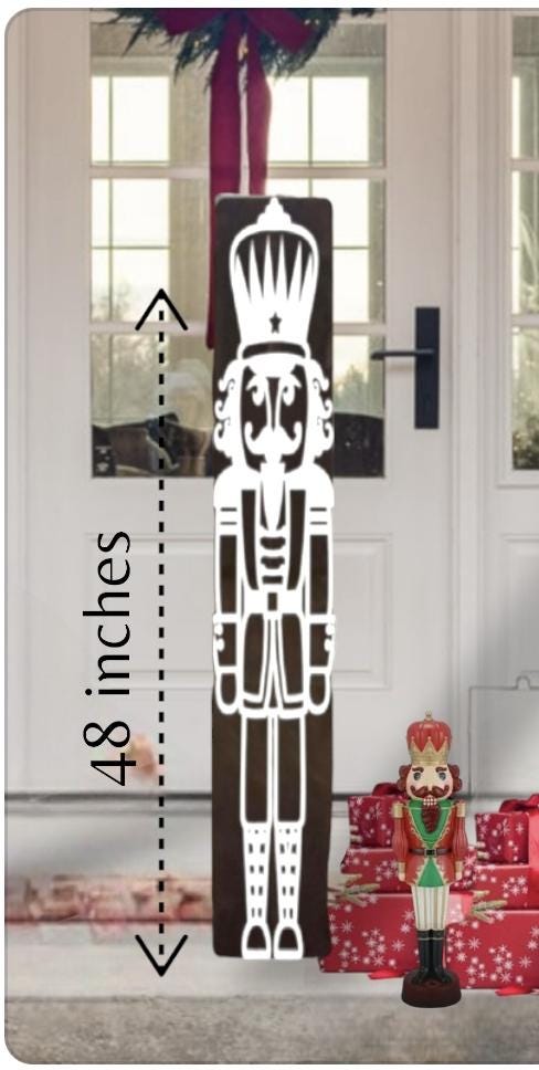 Simple Nutcracker  Christmas  Leaner Porch Sign - Weatherproofed Heavy- Rustic- Quality
