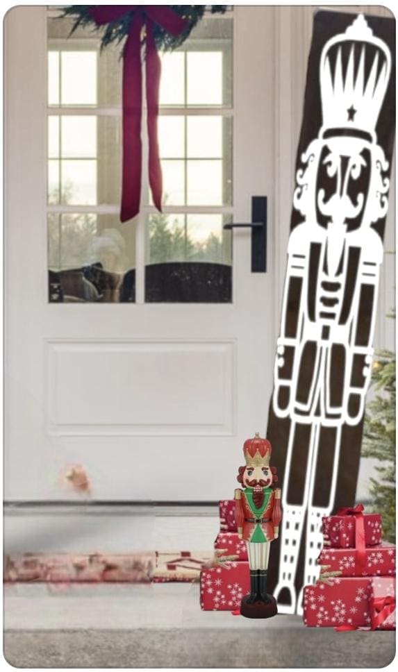 Simple Nutcracker  Christmas  Leaner Porch Sign - Weatherproofed Heavy- Rustic- Quality
