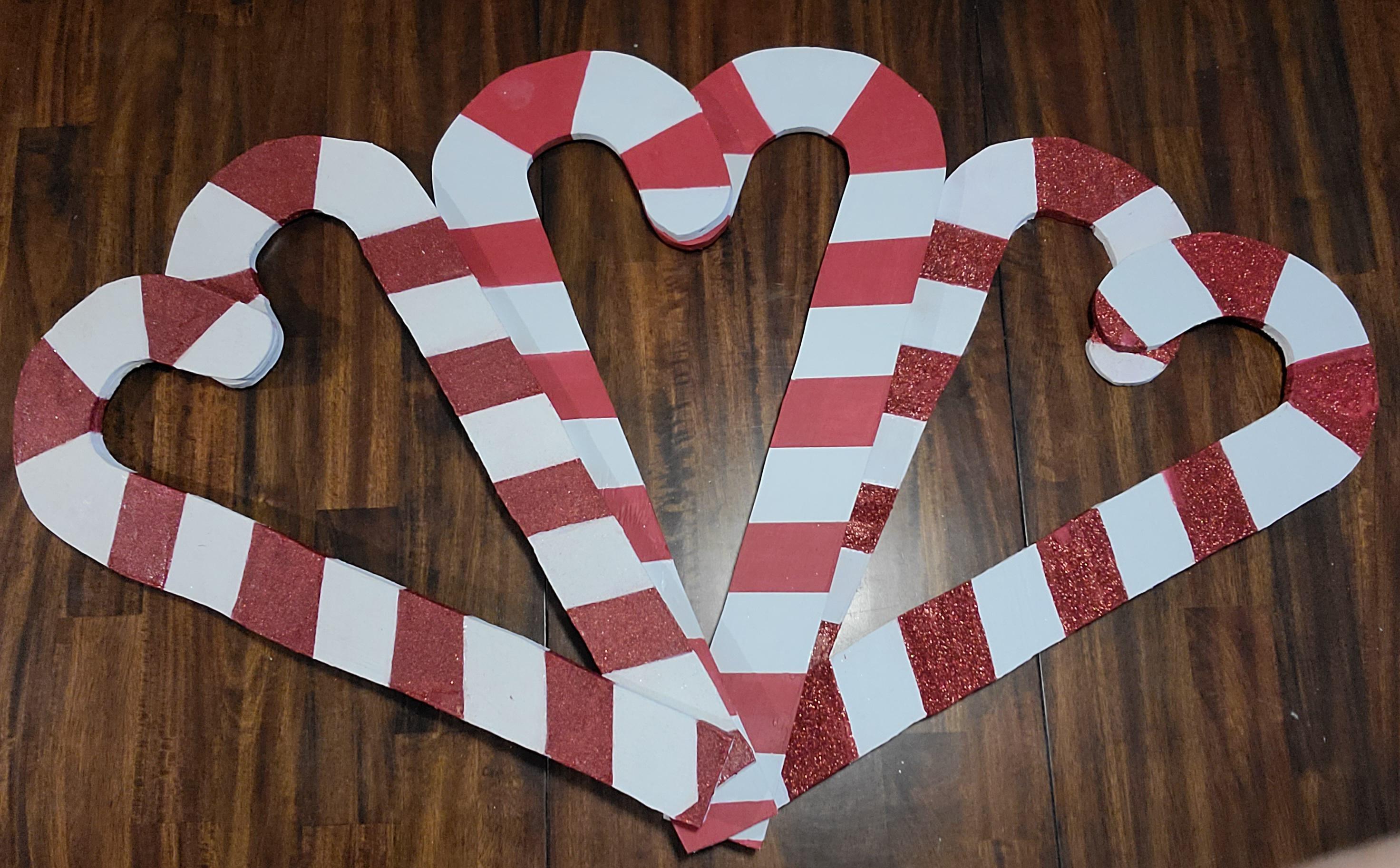 X-Large Wooden Candy Cane Yard Decoration: Multidirectional Christmas Decor