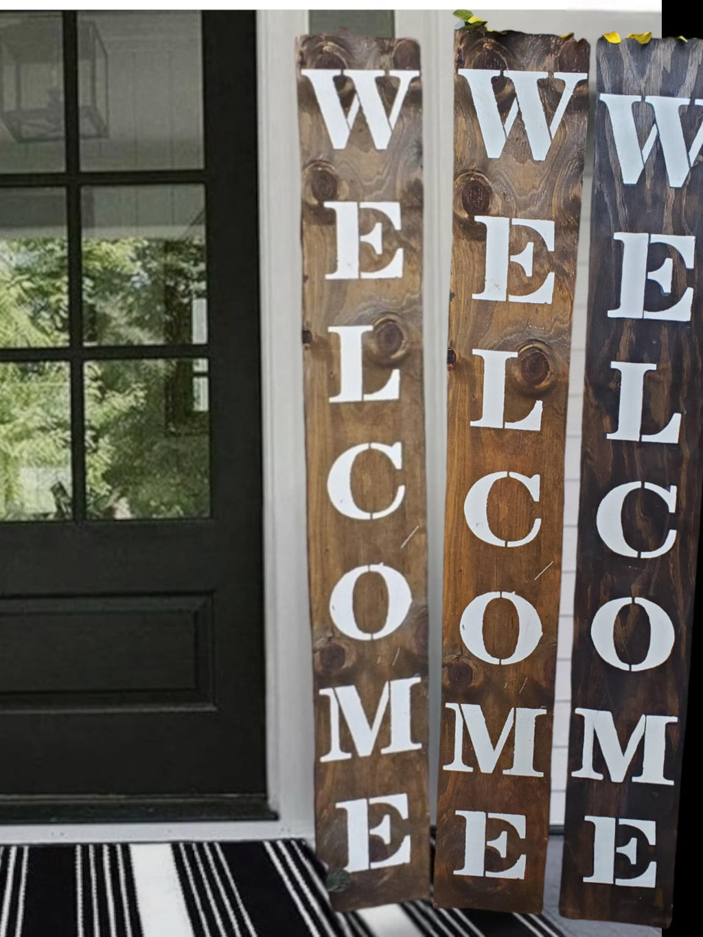 Welcome Heavy Weighted All Weather Wooden Porch Leaner Sign