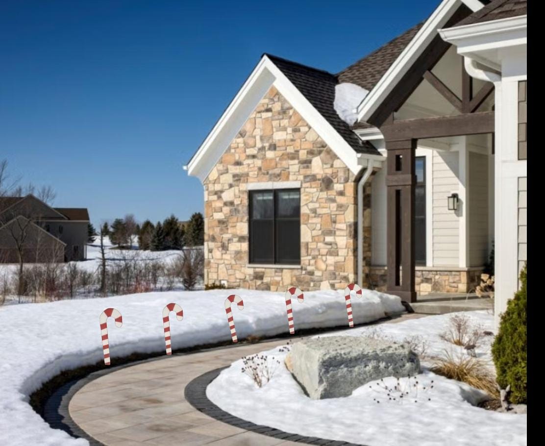 Pathway Candy Cane Decorations - set of 5 - Duel Sided - 18 inches - multiple colors