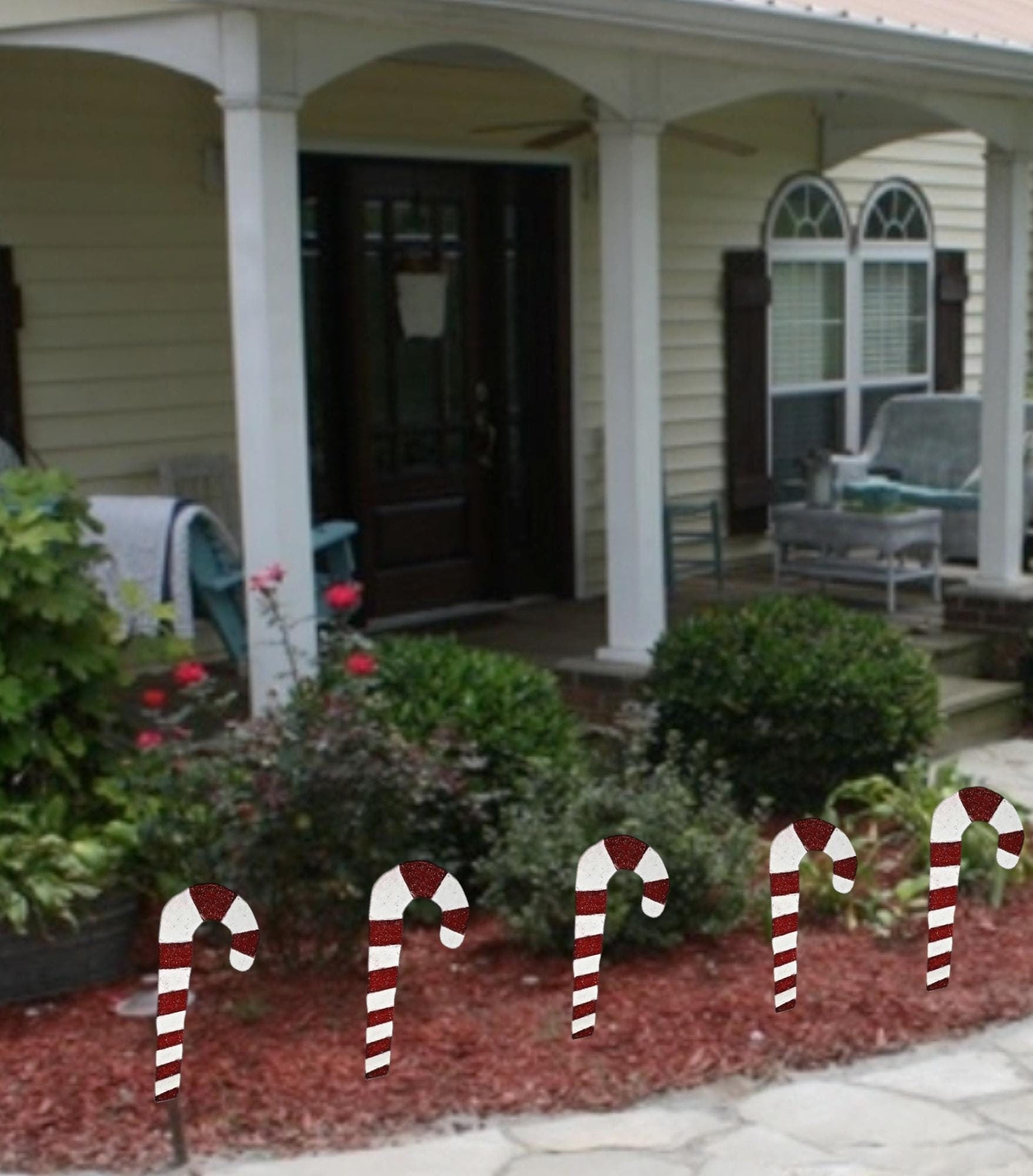 Pathway Candy Cane Decorations - set of 5 - Duel Sided - 18 inches - multiple colors