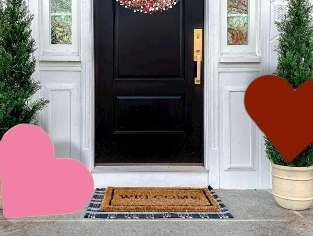 XLarge Wooden Yard Heart Decoration- Customizable-  Valentines - Many Colors - All Weather - hardware included