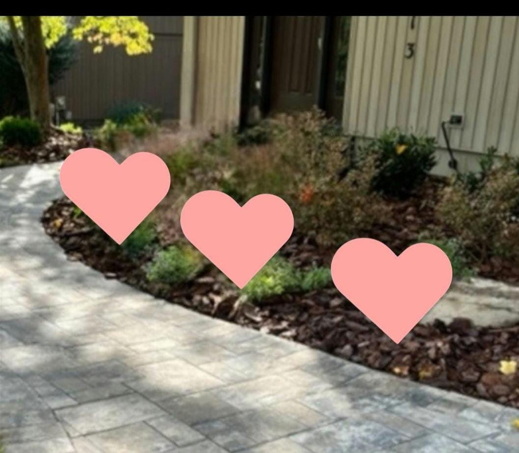 Handpainted Wooden Heart Decorations - Set of 3 All-Weather Yard Art