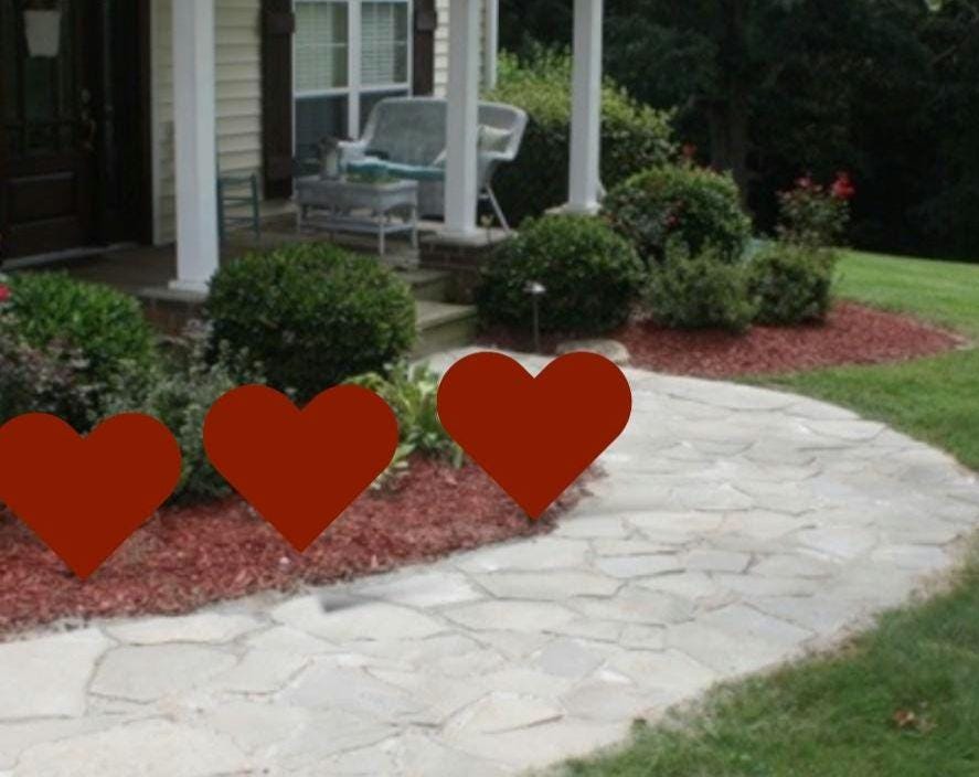 Handpainted Wooden Heart Decorations - Set of 3 All-Weather Yard Art