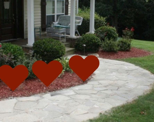 Handpainted Wooden Heart Decorations - Set of 3 All-Weather Yard Art