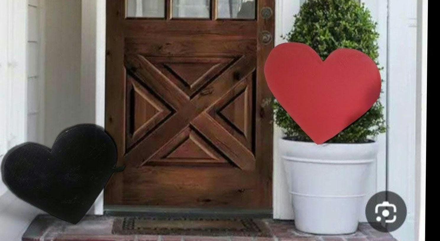 XLarge Wooden Yard Heart Decoration- Customizable-  Valentines - Many Colors - All Weather - hardware included