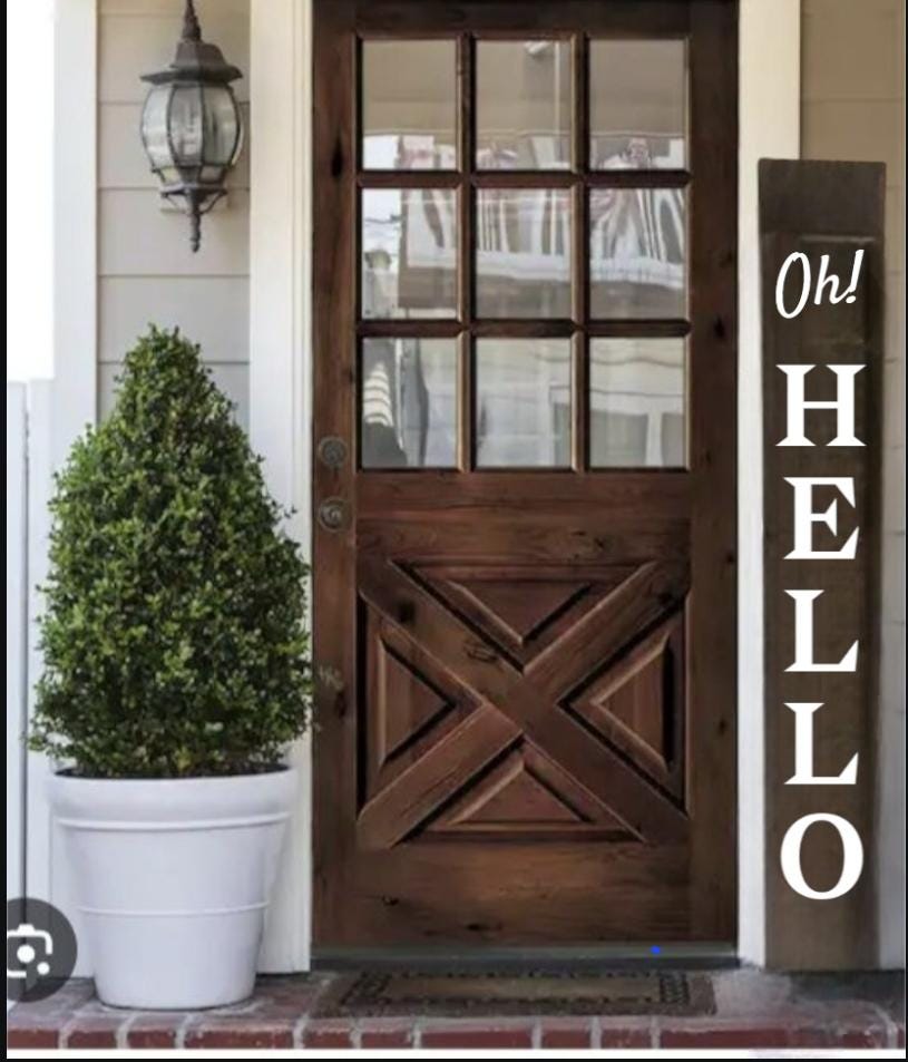 OH Hello Vertical Wooden Porch Leaner Sign - All Weather - heavy - Multiple options
