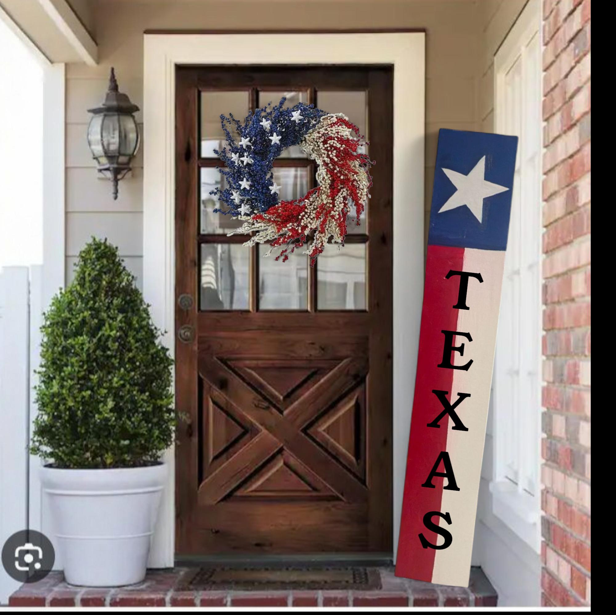 Patriotic Porch Leaner Sign: Red White Blue Welcome Decor