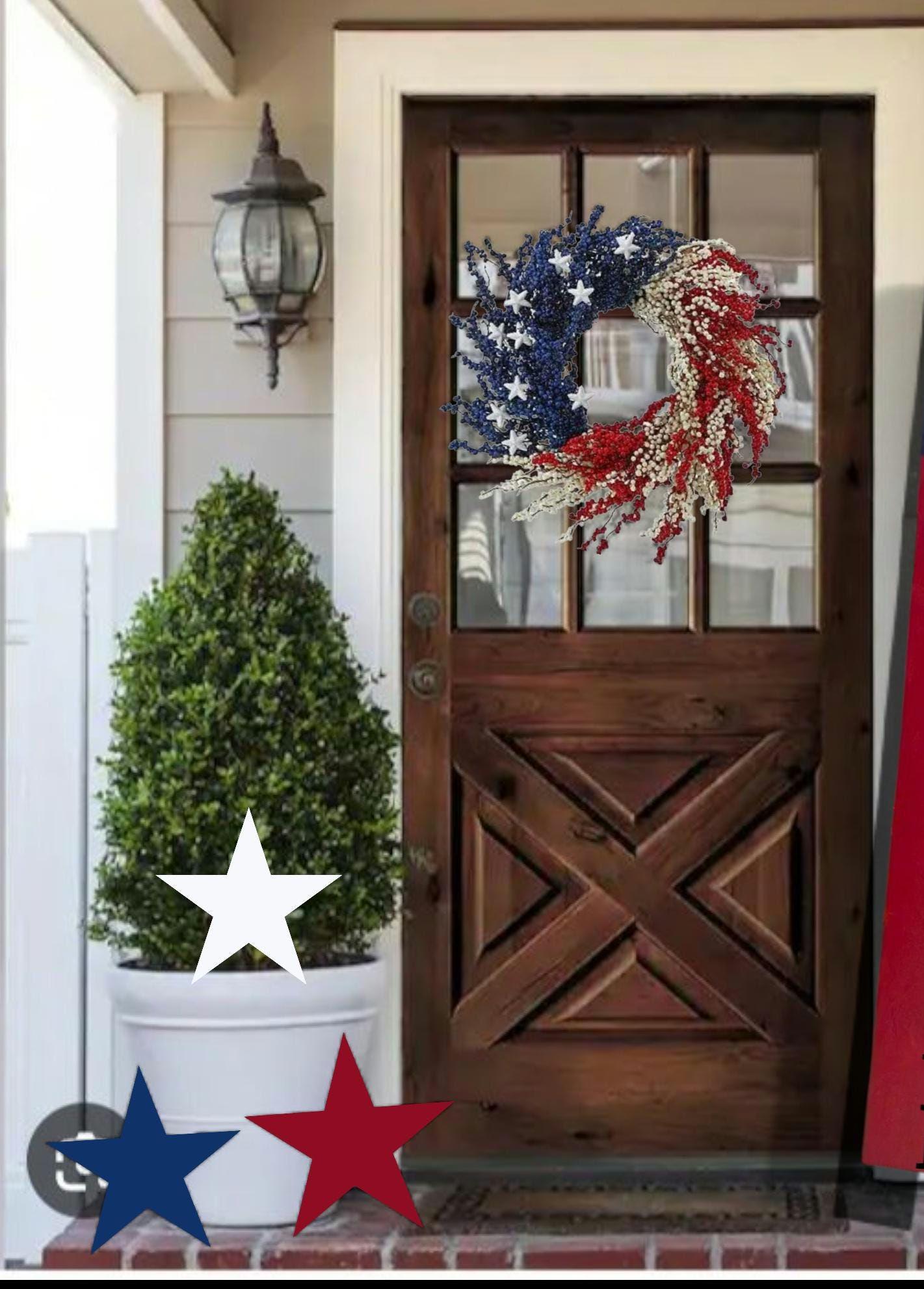 Red White Blue Yard Stars: Patriotic Pathway Markers