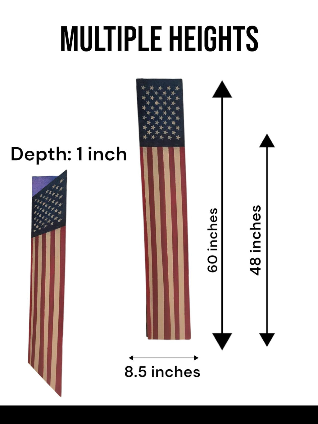USA Flag Vertical Porch Sign: Patriotic 4th of July Decor
