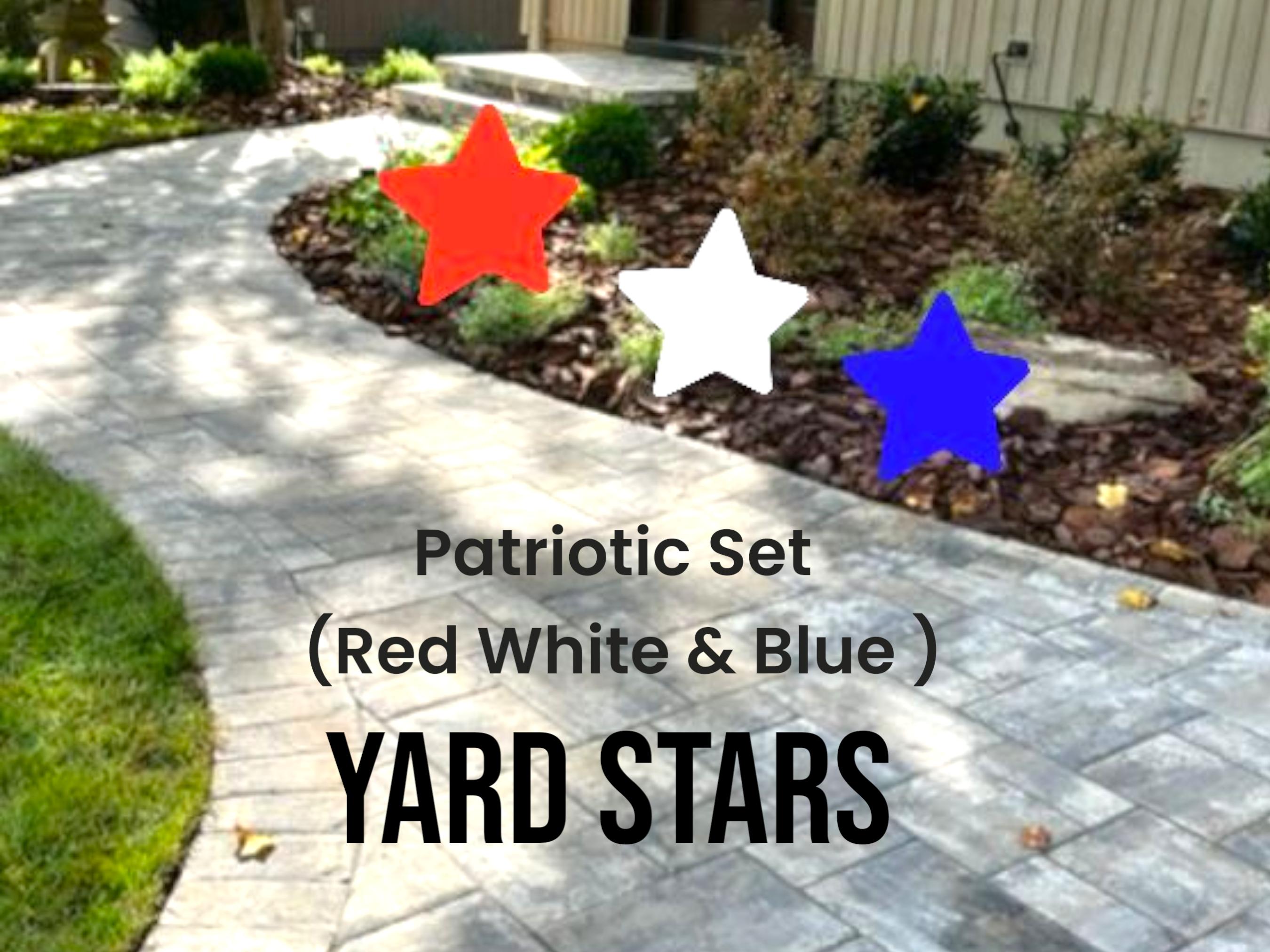 Red White Blue Yard Stars: Patriotic Pathway Markers