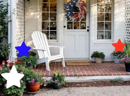 Red White Blue Yard Stars: Patriotic Pathway Markers