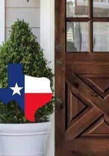 Texas Flag Wooden Yard Art: Large Texas Cutout with Stake