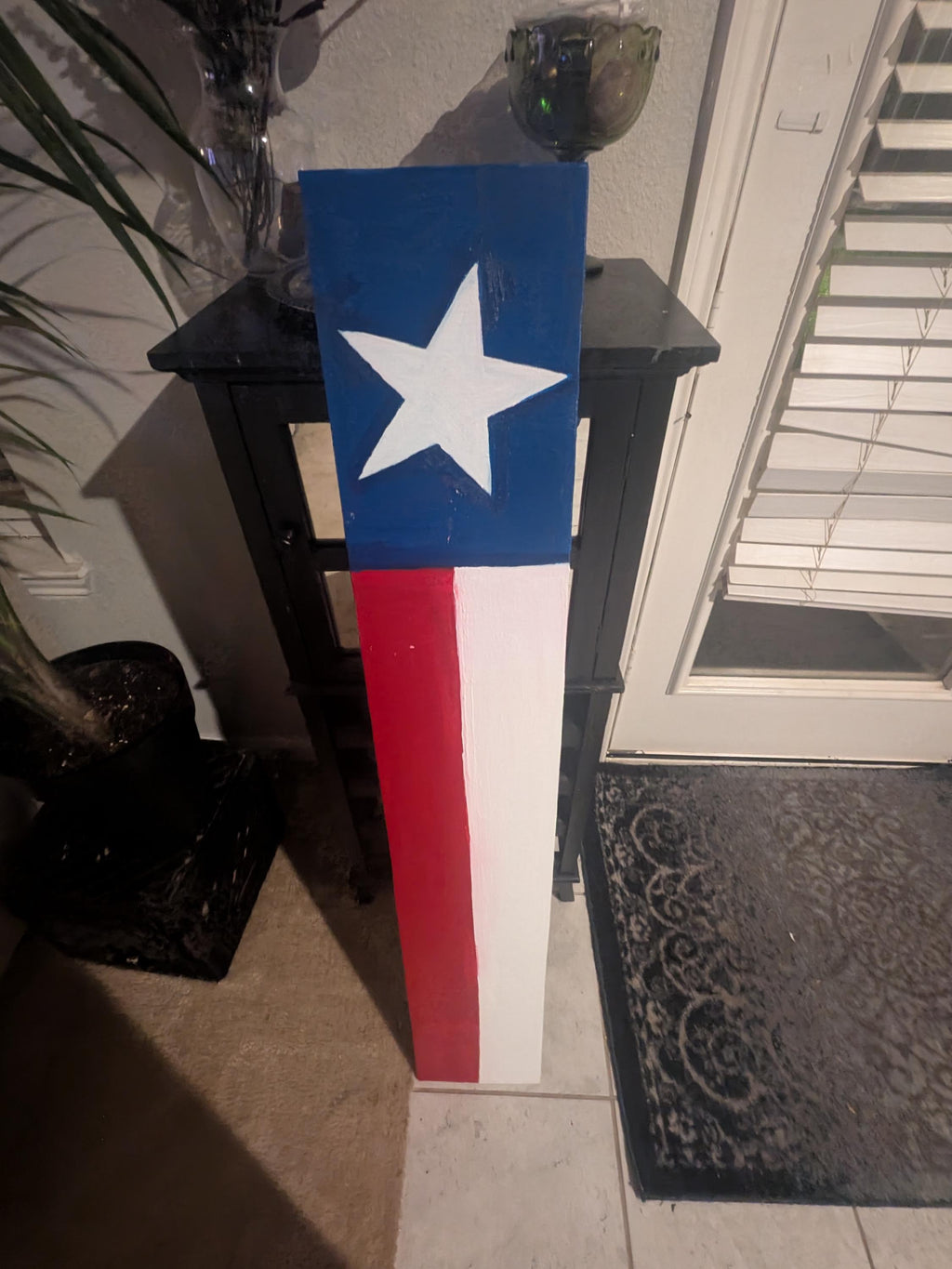Patriotic Texas Porch Leaner: Red White Blue USA Decor