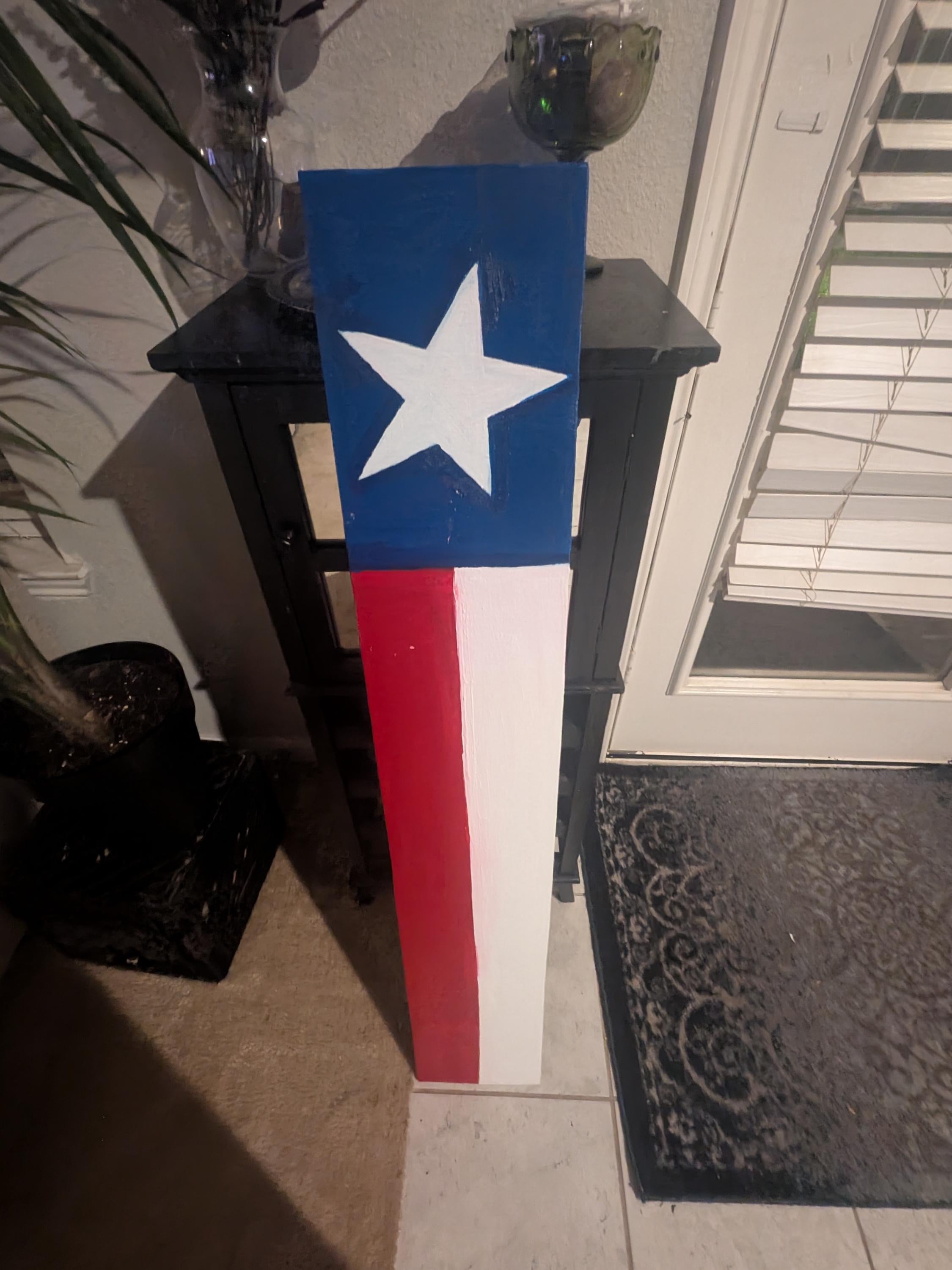 Patriotic Texas Porch Leaner: Red White Blue USA Decor
