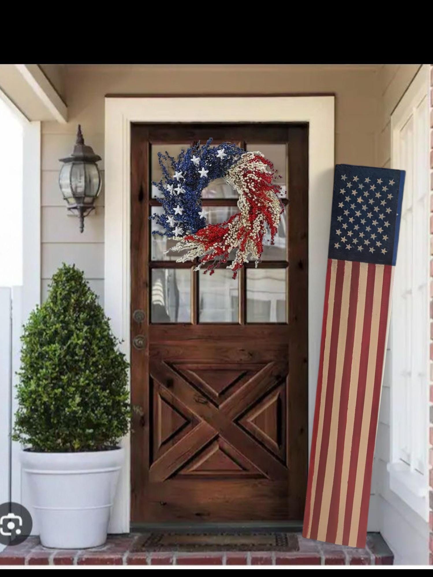 USA Flag Vertical Porch Sign: Patriotic 4th of July Decor
