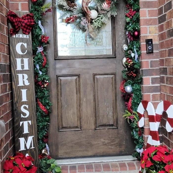 Large Wooden Candy Canes - All Weather Holiday Decor - Multiple Colors