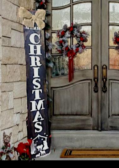 Nativity Christmas Porch Sign: Weatherproof Wooden Leaner with Burlap Bow
