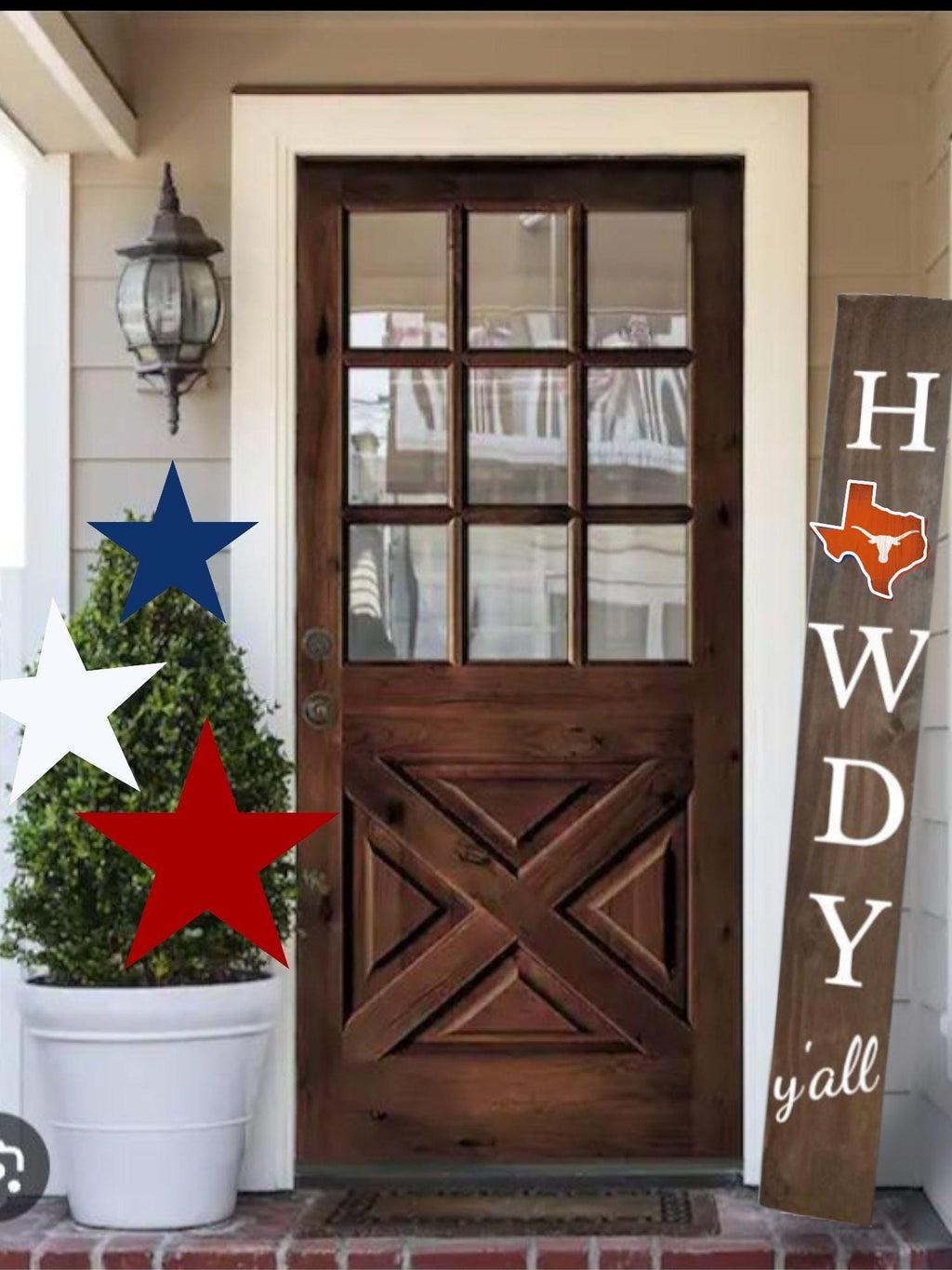 Texas Longhorn College Football All weather Howdy y'all  Wooden Porch  Leaner Sign