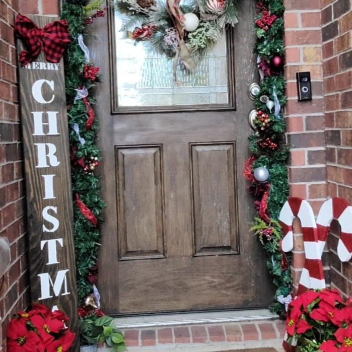 Nativity Christmas Porch Sign: Weatherproof Wooden Leaner with Burlap Bow