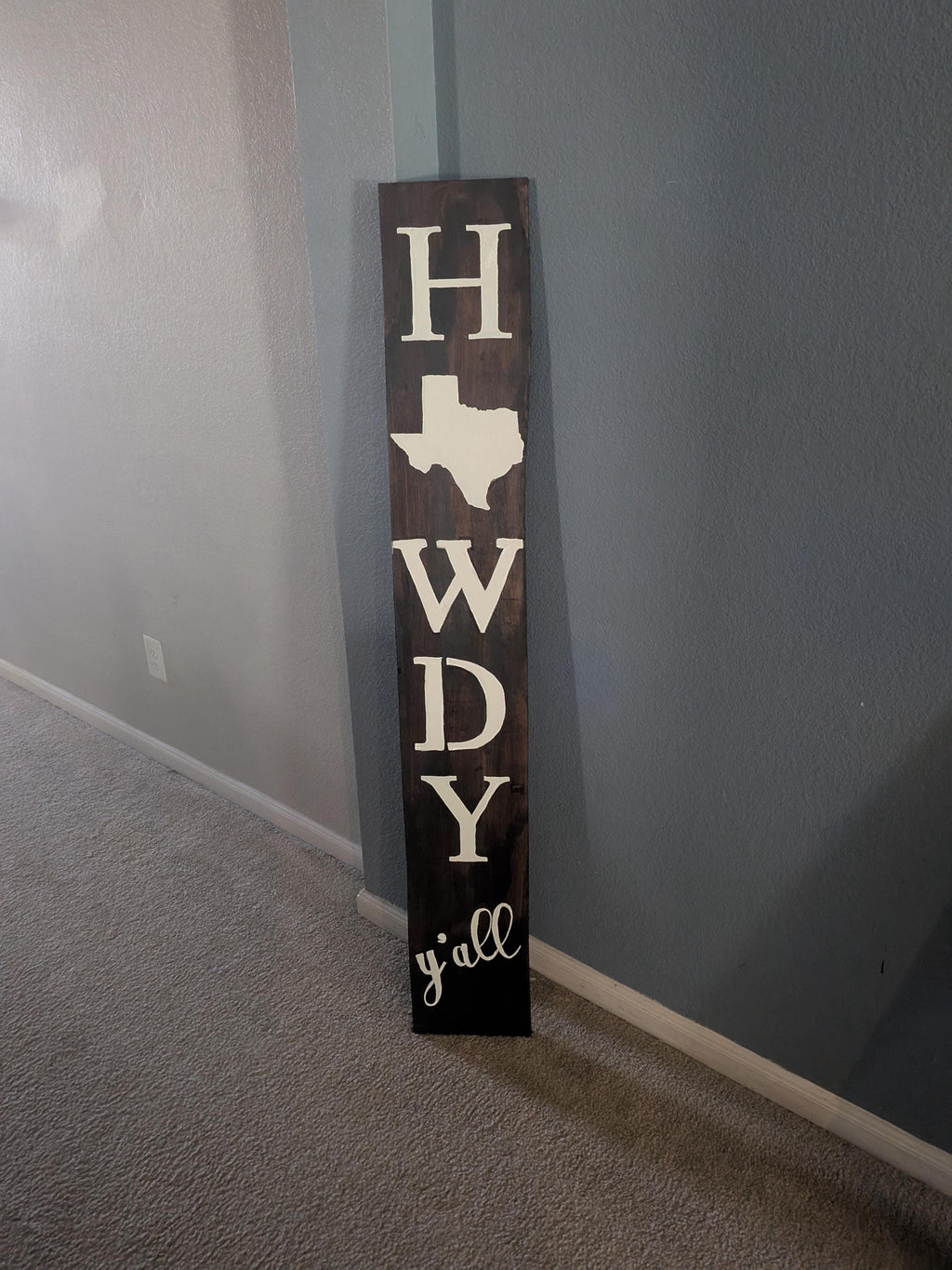 Howdy Yall Wooden Porch Sign: Texas Emblem, All Weather