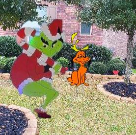 Candy Cane Grinch Wooden Yard Art Christmas Decorations Weatherproof  52 inch